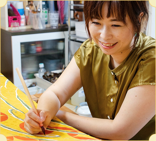 作品制作中のようす